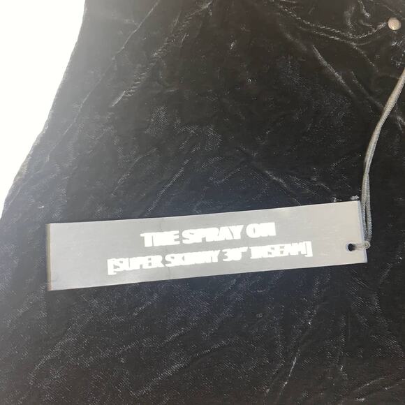 NWT BLANK NYC  BLACK VELVET SKINNY "SPRAY ON" LEGGING JEANS 26 - Picture 4 of 9